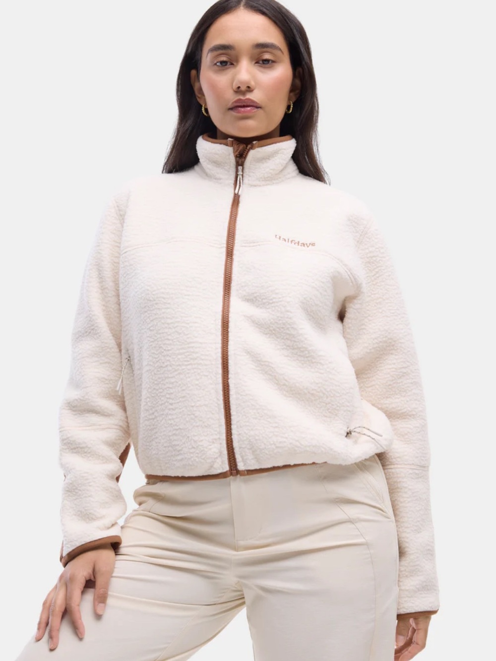 Halfdays Chapelle Fleece Jacket Oat Milk Nuthatch